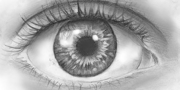 600x300 Pencil Drawings - One Eye Drawing