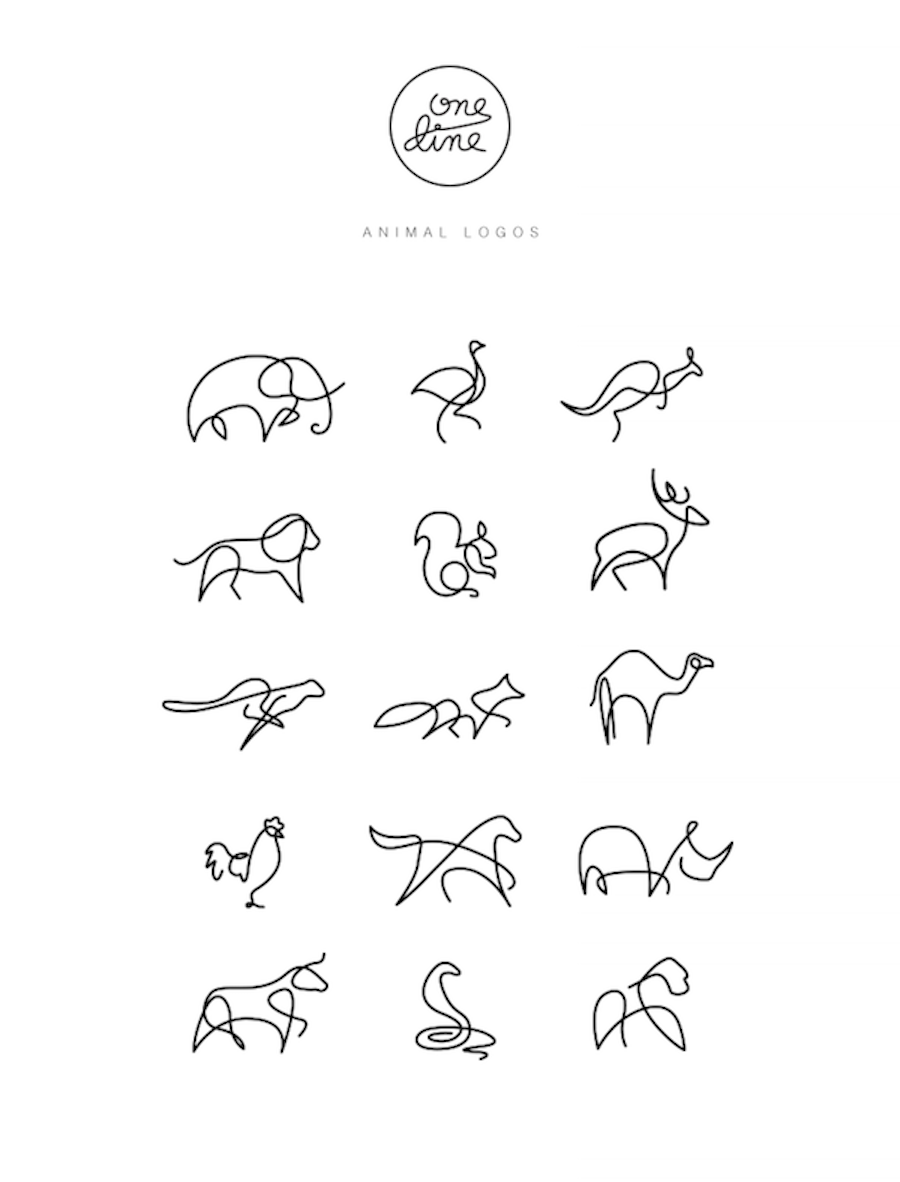 900x1182 Animals Drawn With A Single Line Graphic Design - One Line Drawing