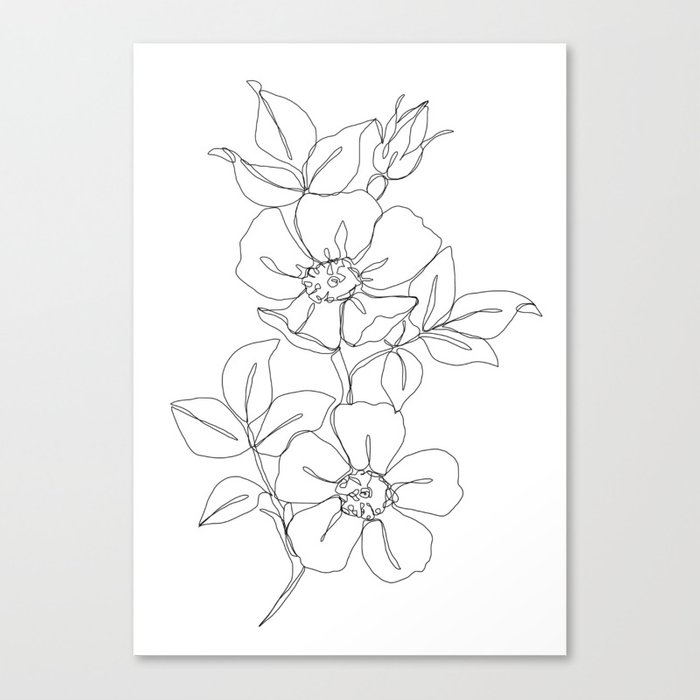 700x700 Floral One Line Drawing - One Line Drawing
