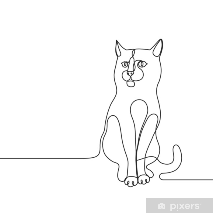 700x700 continuous line drawing cat single line concept for veterinary - One Line Drawing Animals