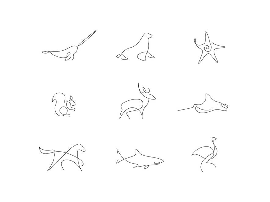 One Line Drawing Animals at PaintingValley.com | Explore collection of