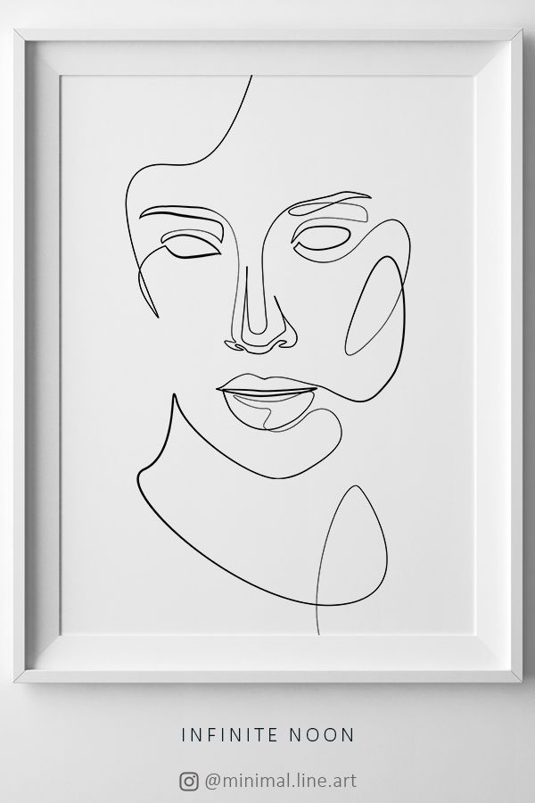 600x900 face line drawing figure, minimal one line illustration - One Line Drawing Face