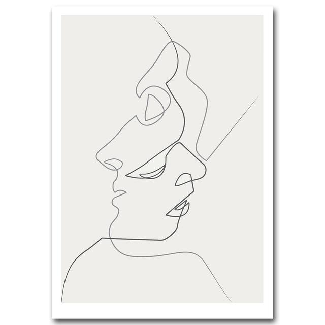 640x640 Kiss - One Line Drawing Face