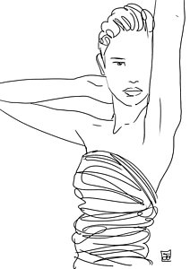 212x300 Line Art Lady Drawing - One Line Drawing Face