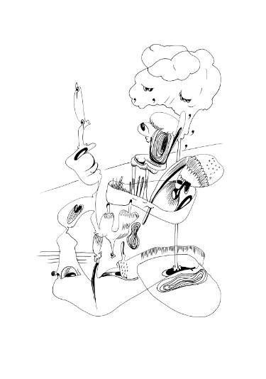 375x534 Pink I Drawing - One Motion Drawing