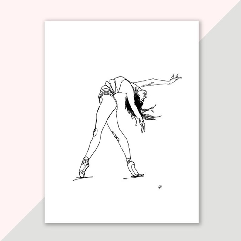 794x794 Taking Off Ballerina Ballet Dancer One Line Drawing Etsy - One Motion Drawing