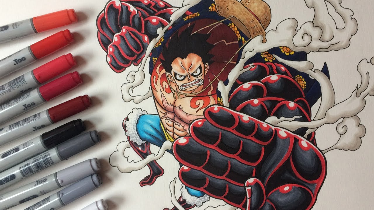 1280x720 Drawing Monkey D Luffy Gear - One Piece Drawing