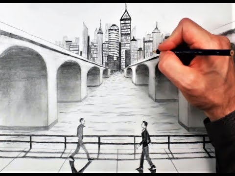 One Point Perspective Bridge Drawing At PaintingValley.com | Explore ...