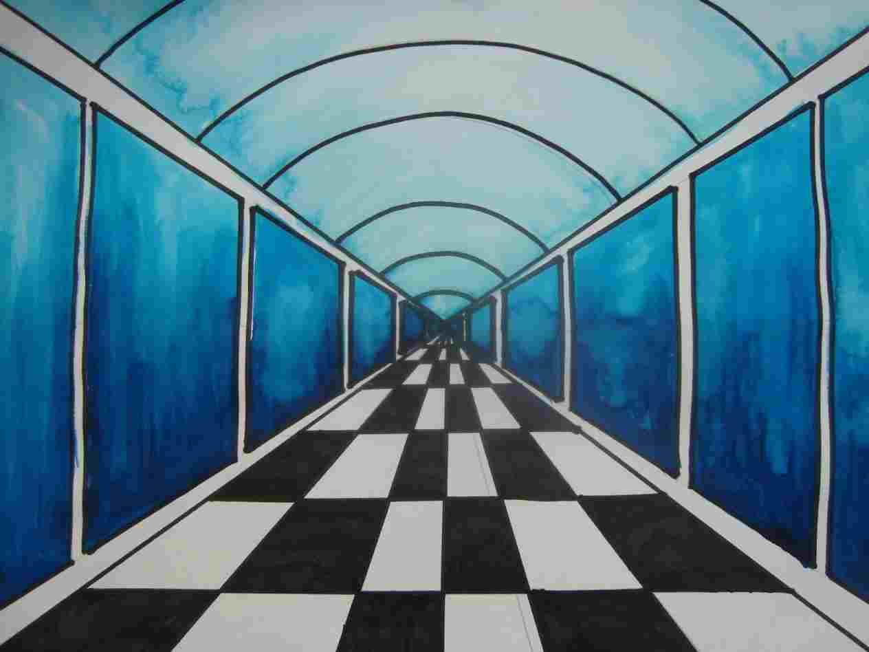 One Point Perspective Bridge Drawing at PaintingValley.com | Explore