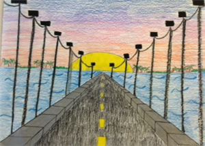 One Point Perspective Bridge Drawing At Paintingvalley Com