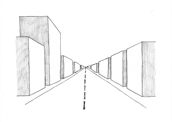 One Point Perspective City Drawing At Paintingvalley.com 