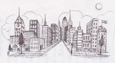 400x220 bursting shapes basic one point perspective for k artsmudge - One Point Perspective City Drawing