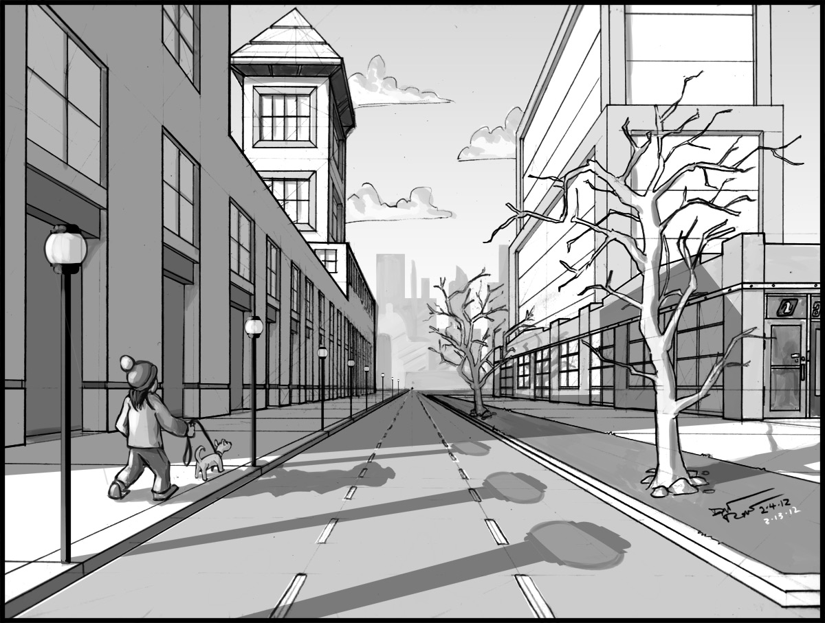 1200x907 One Point Perspective Drawing - One Point Perspective Drawing