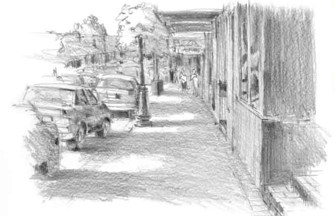 662x427 Draw A Street Scene With One Point Perspective - One Point Perspective Drawing