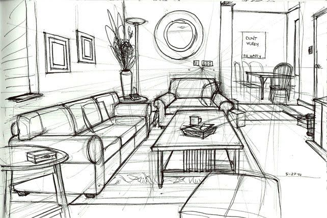 642x428 simple bedroom drawing org irlydesigncom sarah kujubu research - One Point Perspective Drawing Room