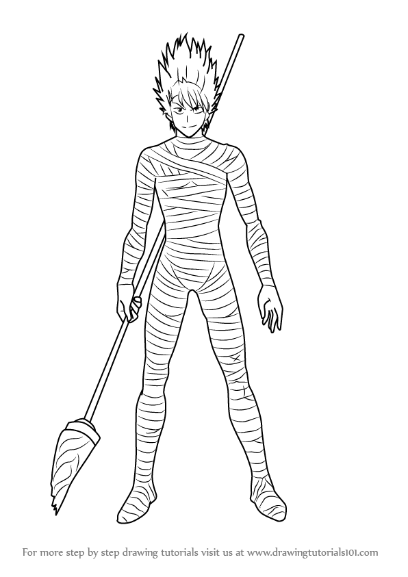 596x843 learn how to draw stinger from one punch man - One Punch Man Drawing