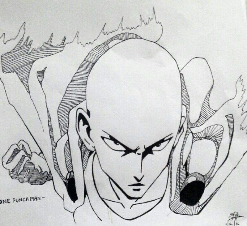 35+ Latest One Punch Man Anime Pencil Drawing | Art Gallery