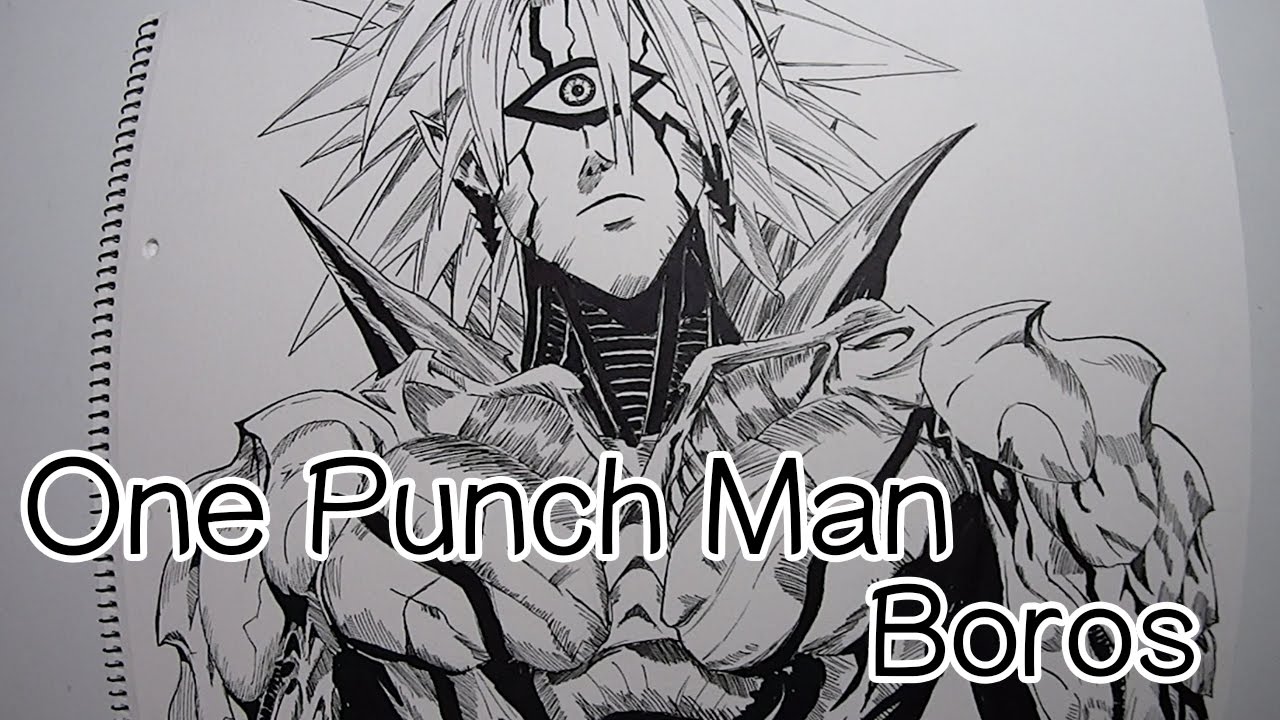 1280x720 speed drawing boros - One Punch Man Drawing