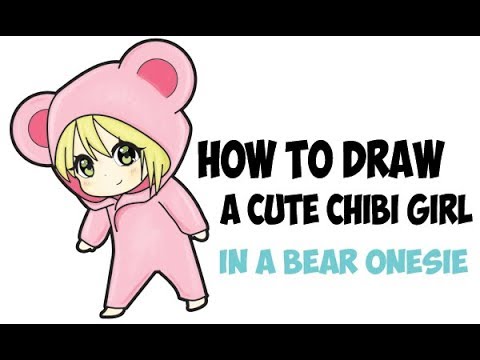 480x360 how to draw a chibi girl in bear onesie costume pajamas easy step - Onesie Drawing