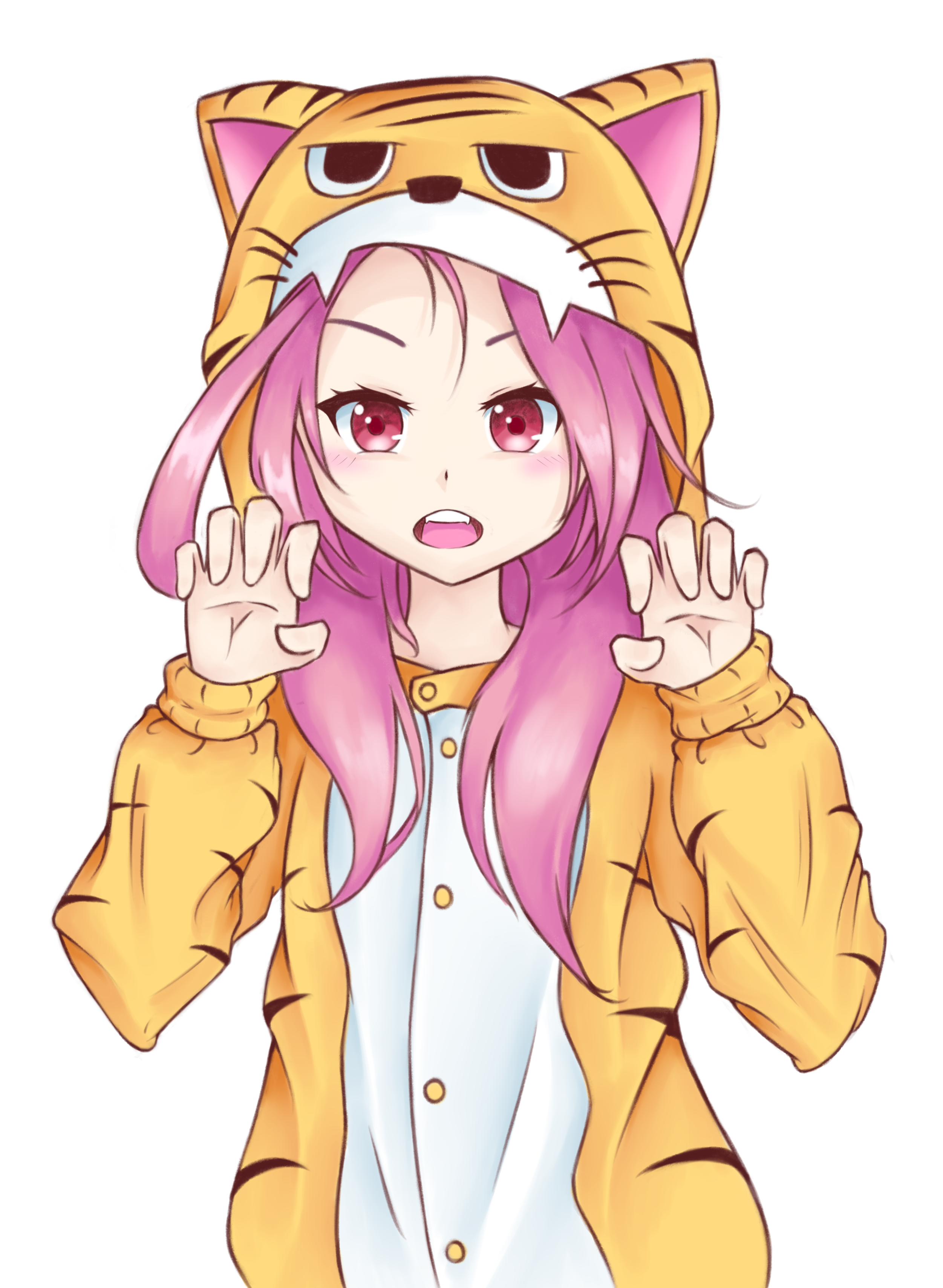 2502x3418 tiger onesie cleo kings raid - Onesie Drawing
