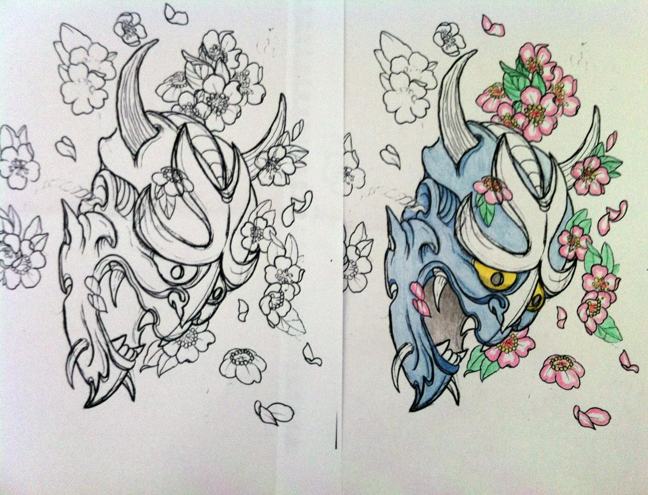 2534x1935 Oni Mask Tattoo Drawing Tattoo Ideas - Oni Mask Drawing