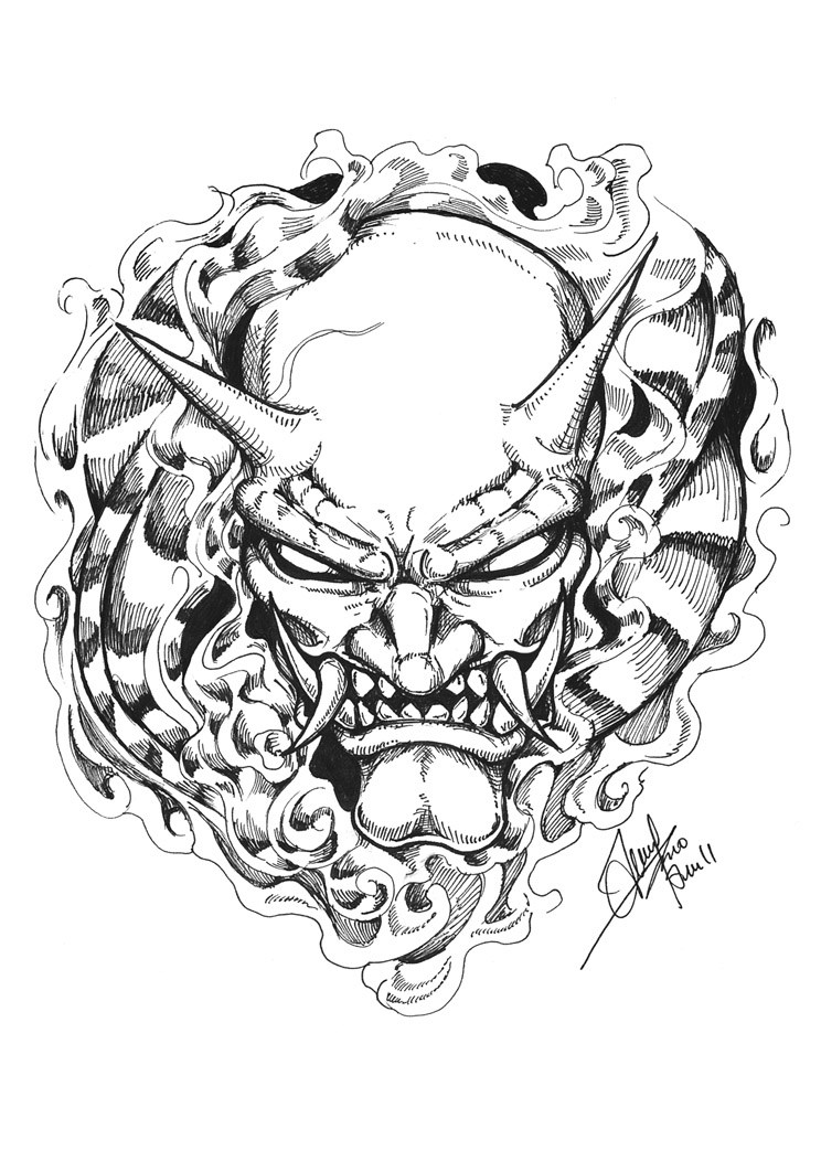 Oni Mask Drawing at Explore collection of Oni Mask