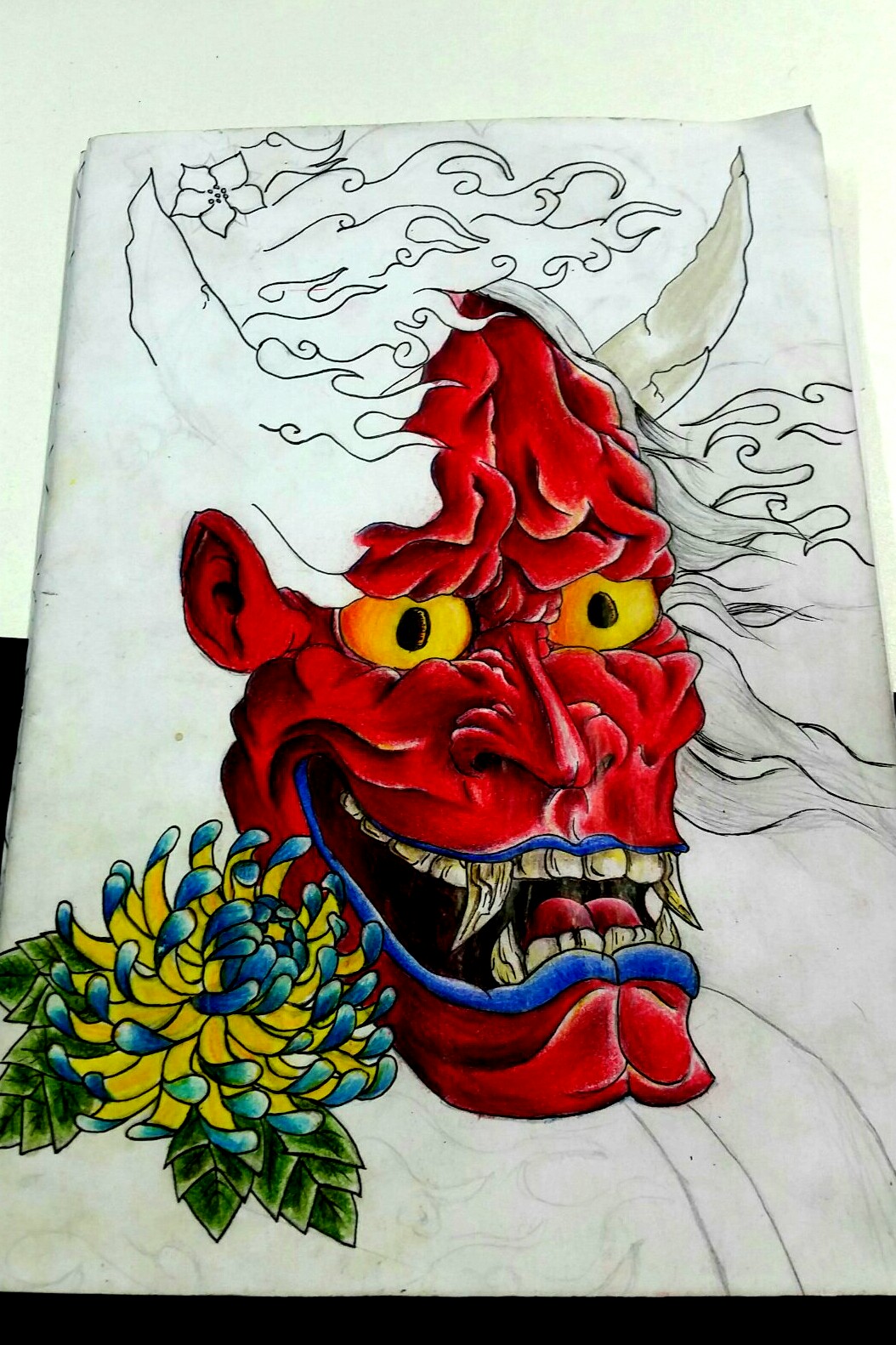 Oni Mask Drawing at PaintingValley.com | Explore collection of Oni Mask ...