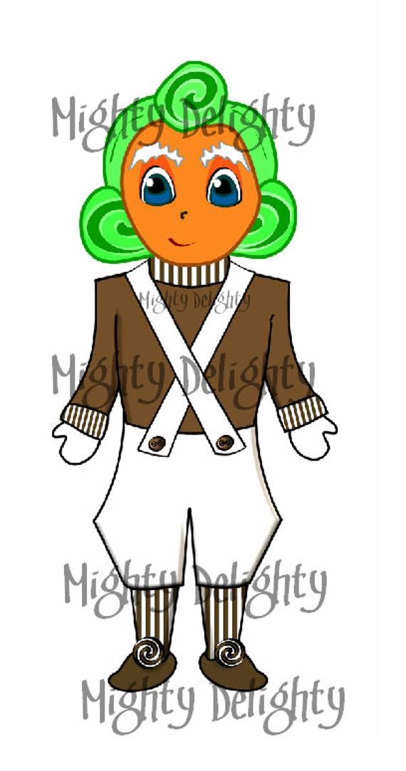 570x1083 oompa loompa party decoration stands inches tall perfect etsy - Oompa Loompa Drawing