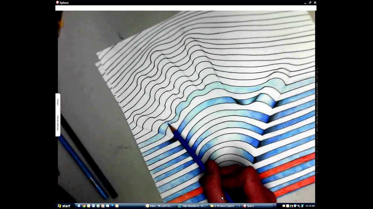 1280x720 Step Optical Art Hand Drawing - Op Art Drawing
