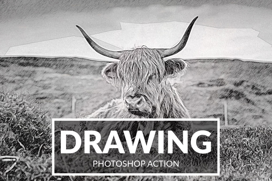 1160x772 Drawing Photoshop Action - Op Drawing
