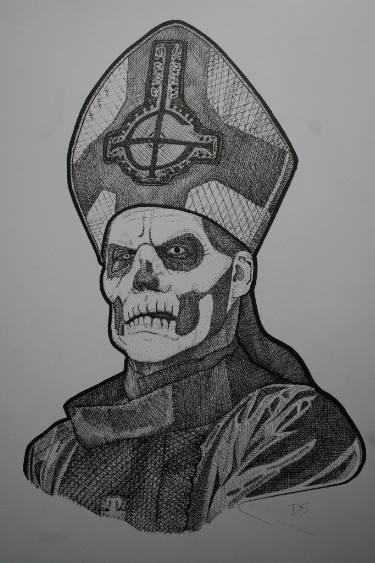 375x563 Papa Emeritus Drawing - Op Drawing