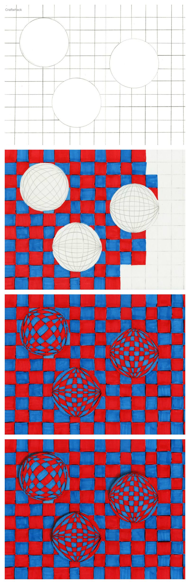 802x2458 cool op art sphere drawings craftwhack - Op Drawing