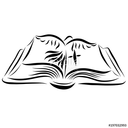 500x500 open bible, cross and bird stock photo and royalty free images - Open Bible Drawing