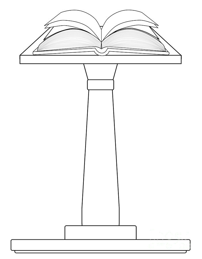 702x900 open bible on podium digital art - Open Bible Drawing