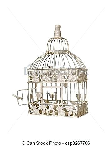360x470 unusual and large vintage bird cage necklace with a very ornate - Open Birdcage Drawing