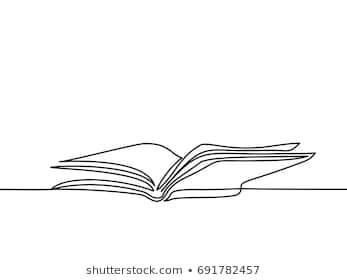 Open Book Line Drawing at PaintingValley.com | Explore collection of ...