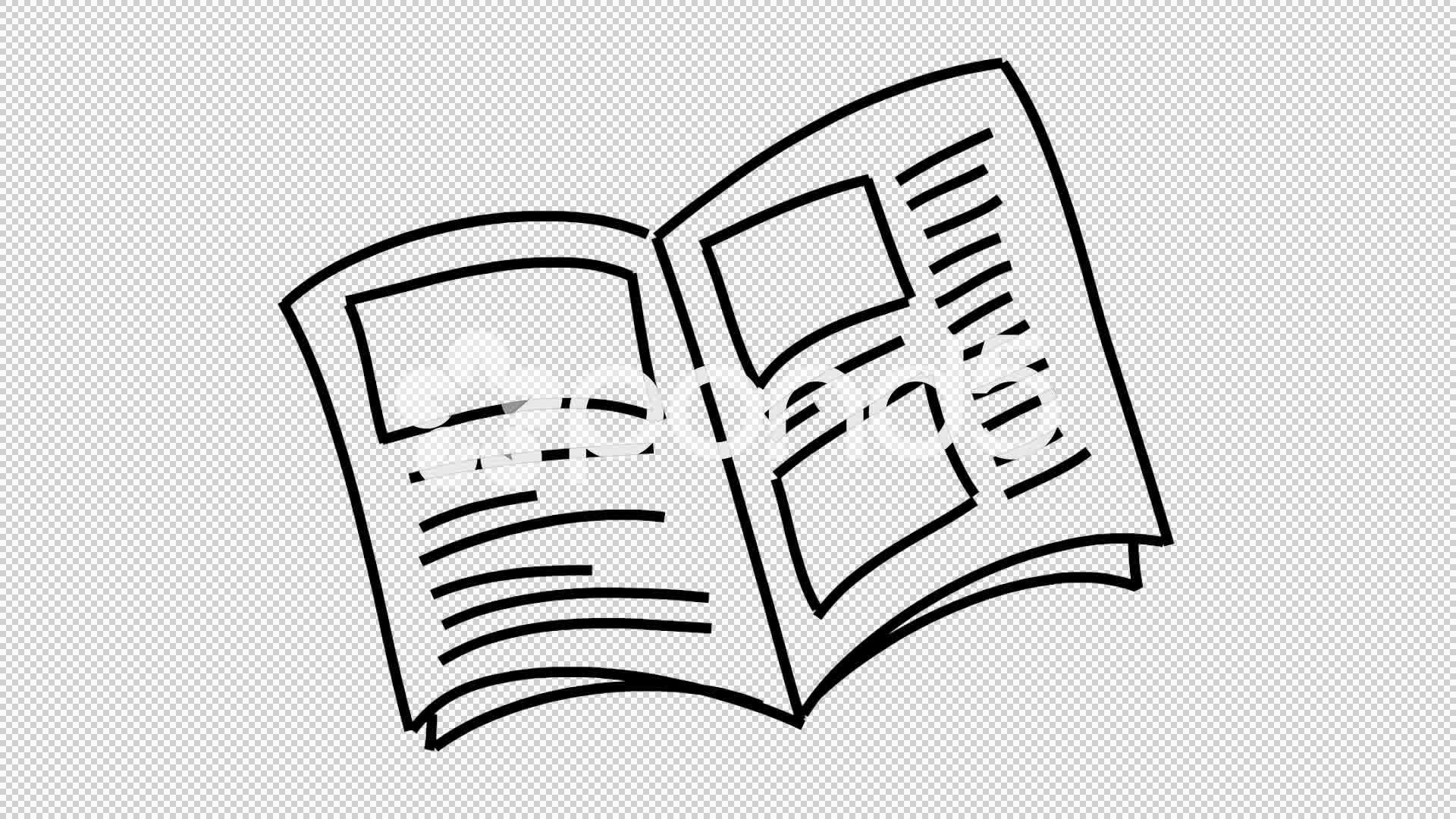 1920x1080 open book line drawing illustration animation with transparent - Open Book Line Drawing