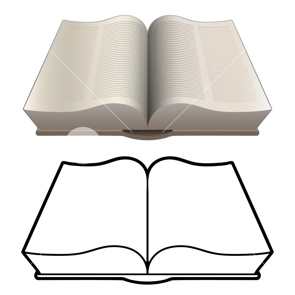 1000x1000 open book, bible, encyclopedia, classic style, isolated vector - Open Book Line Drawing