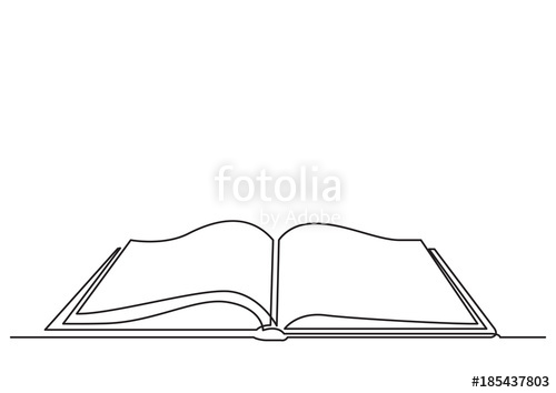 500x354 One Line Drawing Of Isolated Vector Object - Open Book Line Drawing