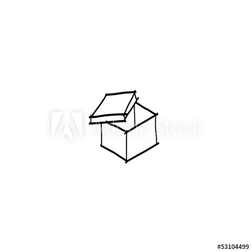500x500 Hand Drawing Open Box - Open Box Drawing