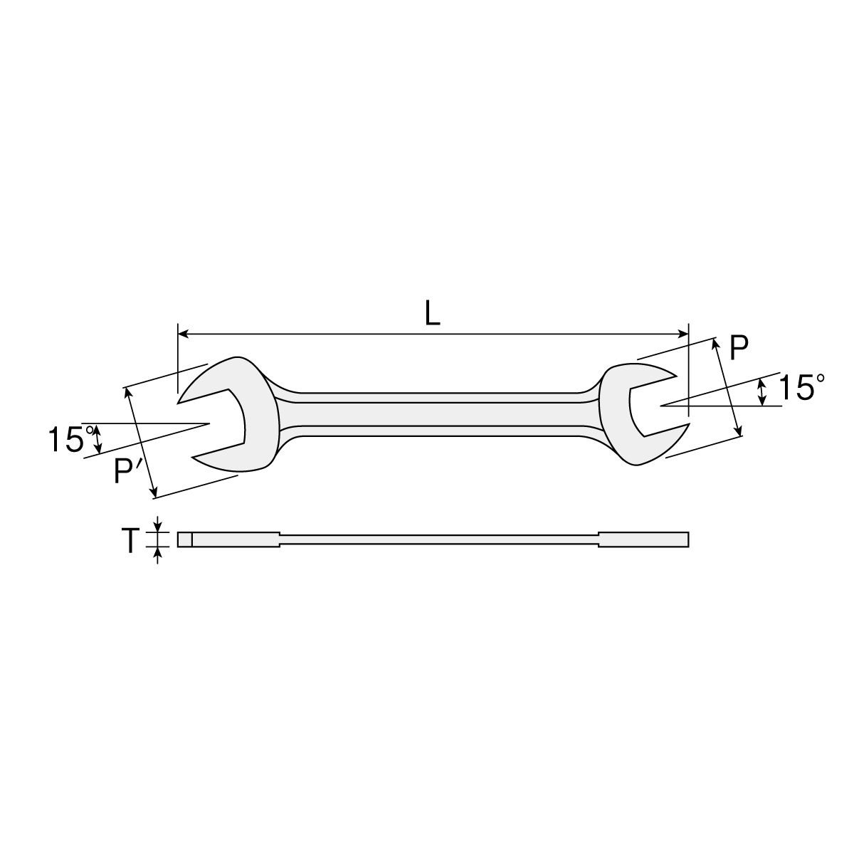 1200x1200 w open end wrench set - Open End Wrench Drawing