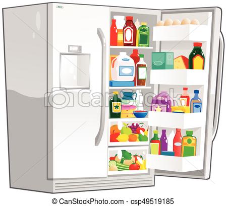 450x409 open double width fridge an illustration of a large double - Open Fridge Drawing