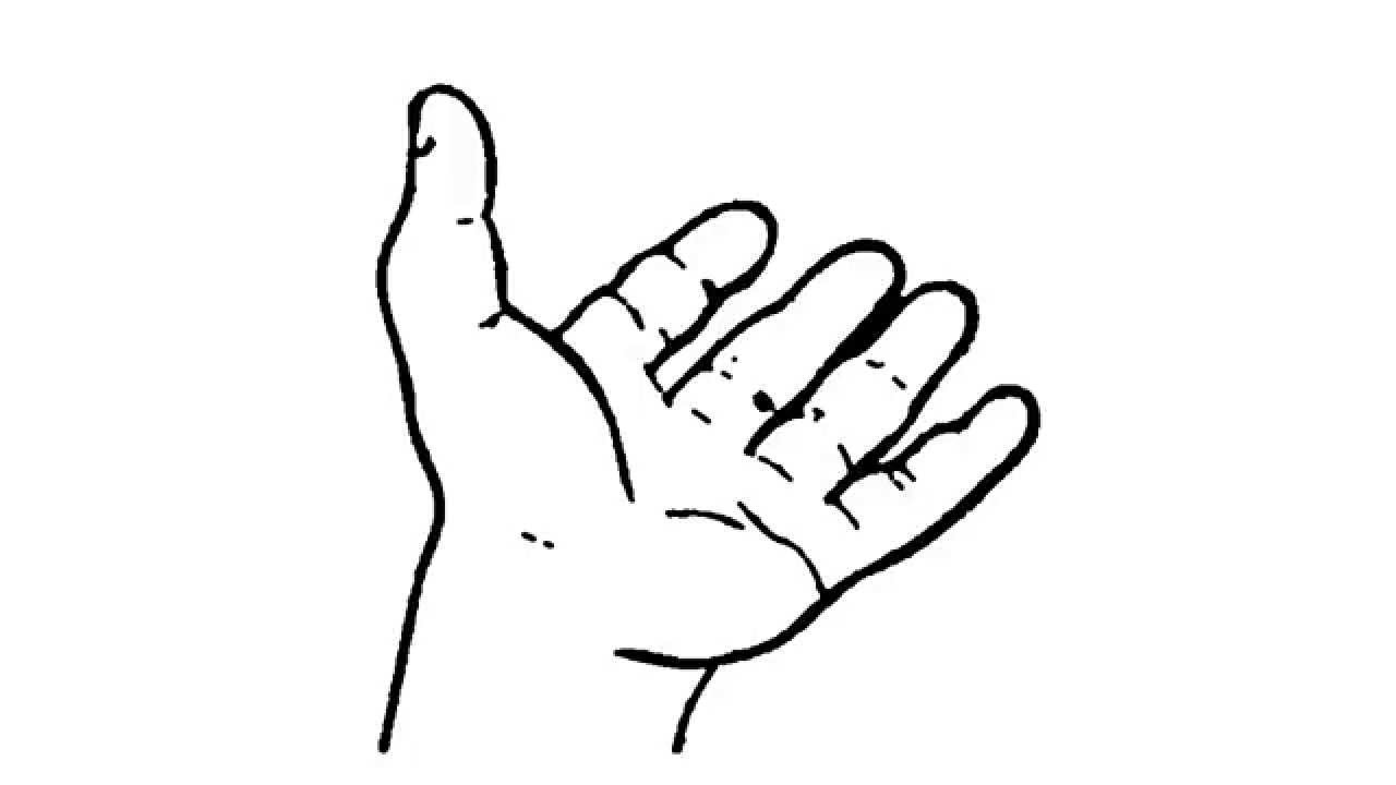 1280x720 How To Draw Open Hand - Open Hand Drawing