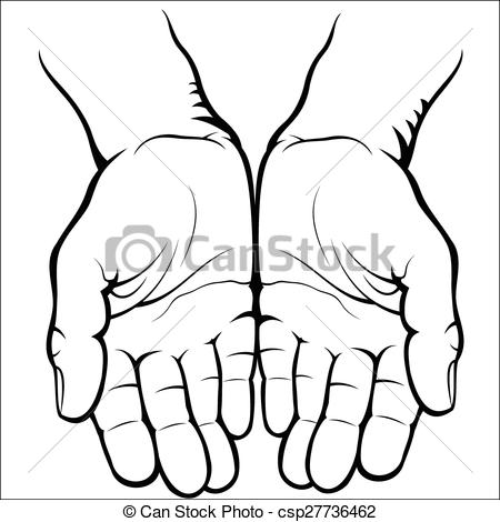 450x470 Open Palm Clipart - Open Hand Drawing