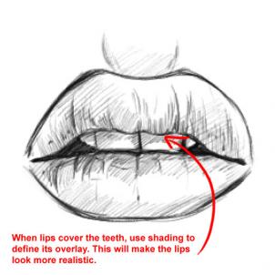 302x302 How To Draw Lips, Step - Open Mouth Drawing