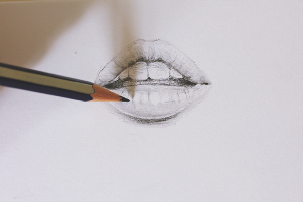 600x400 How To Draw The Mouth Step - Open Mouth Drawing