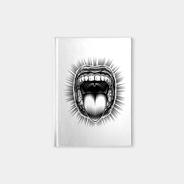 630x630 Mouth Open Tongue Scream Vintage Ink Hand Drawing Monochrome - Open Mouth Drawing