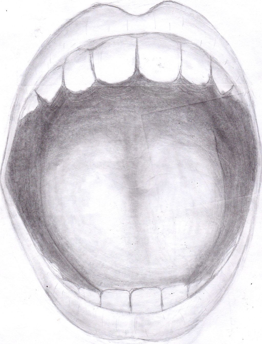 Открытый рот карандашом