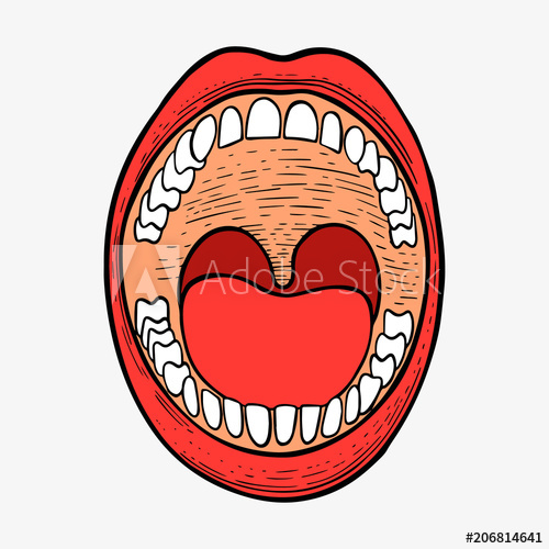 500x500 Open Mouth Drawing - Open Mouth Drawing