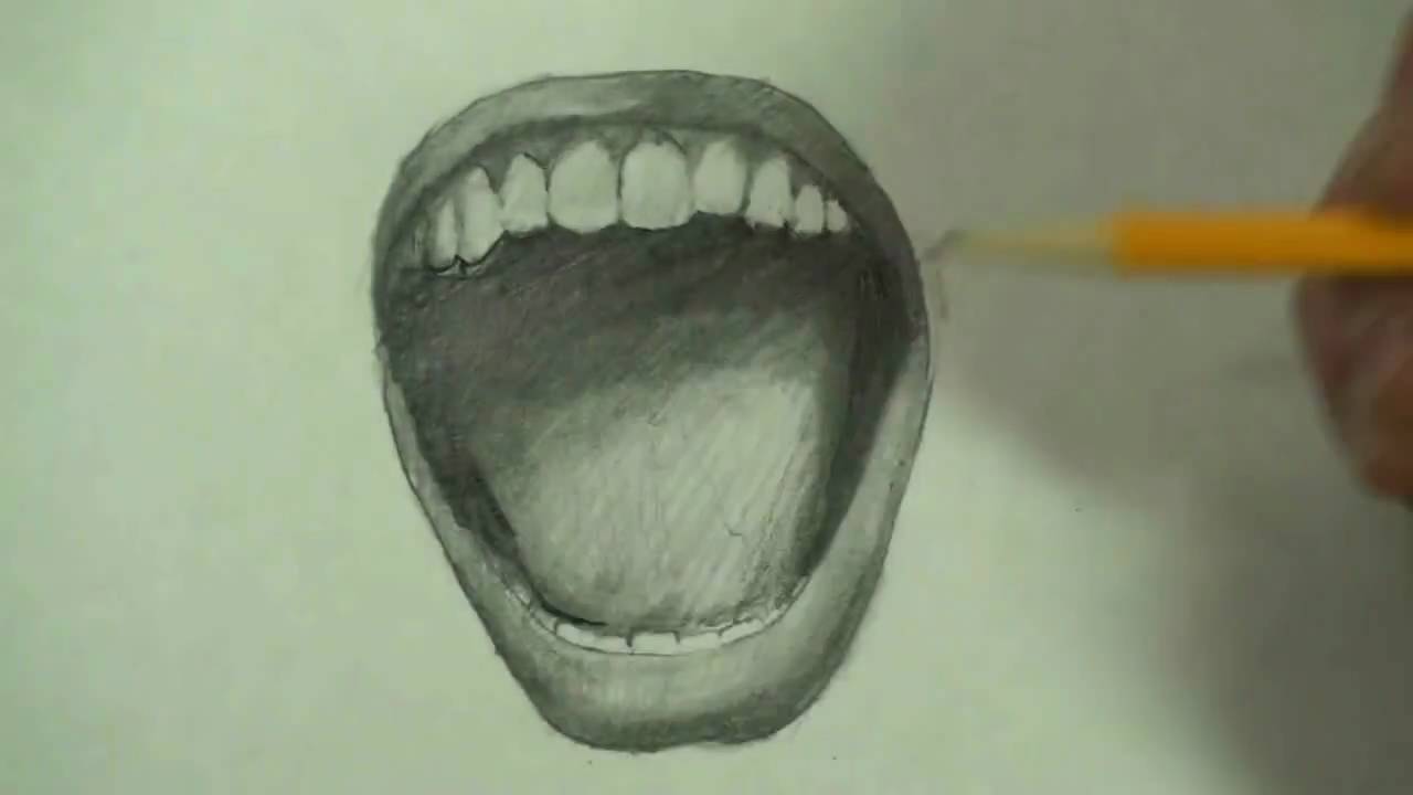 1280x720 Hd How To Draw An Angry Mouth Step - Open Mouth Drawing